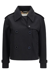 Burberry Cropped Gabardine Mayfair Trench Jacket