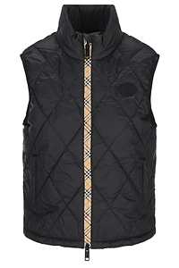 Burberry Check-Trim Quilted Padded Vest