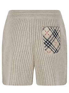 Burberry Ribbed Check-Pocket Shorts