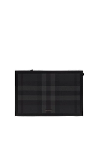 Burberry Logo Plaque Zipped Clutch Bag