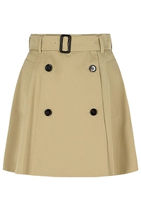 Gabardine Trench Mini Skirt