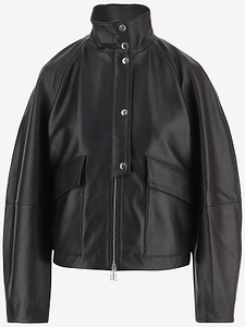 By Malene Birger High Neck Leather Jacket