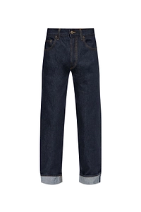 Burberry Logo Patch Turn-Up Hem Jeans