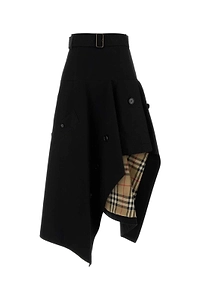 Burberry Heather Asymmetric Wrap Skirt
