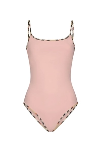 Burberry Sylvia Checked Trim Swimsuit