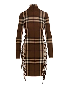 Burberry Braided Detailed Checked Dress