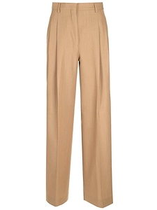 Burberry High-Waist Wide-Leg Pleated Trousers