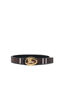 Burberry Thin Reversible Check Oval Belt
