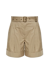 Belted Tropical Gabardine Shorts
