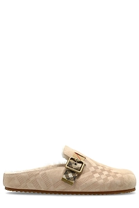 Burberry Check Shearling Urchin Clogs