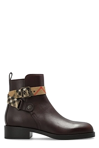 Burberry Huntley Check Strap Ankle Boots