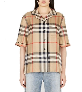 Burberry Vintage Check Buttoned Short-Sleeved Shirt