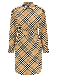 Burberry Checked Belted Shirt Dress