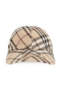 Burberry Logo Detailed Checked Curved Peak Cap