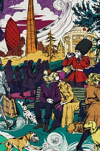 Burberry Illustrated City Print Scarf