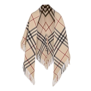 Burberry Vintage-Checked Fringed Cape