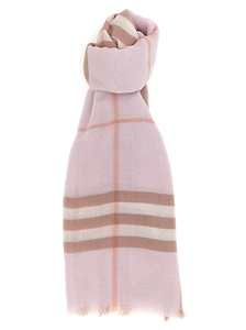 Burberry Wide Check Fringed-Edge Scarf