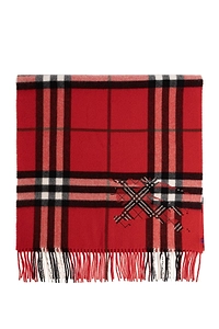 Burberry Wide Cross Stitch Ekd Check Scarf