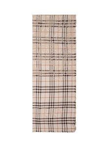 Burberry Wide Ekd Check Frayed-Edge Scarf