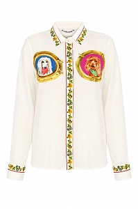 Dog Portrait Printed Shirt