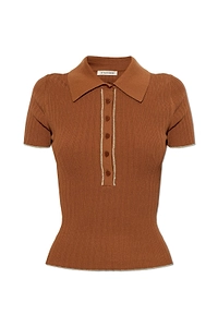 Benita Ribbed Polo Knitted Top