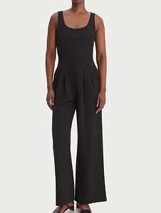 Calvin Klein Pleated Wide-Leg Jumpsuit