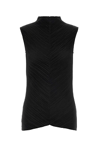 Calvin Klein Plissé Mock Neck Sleeveless Top