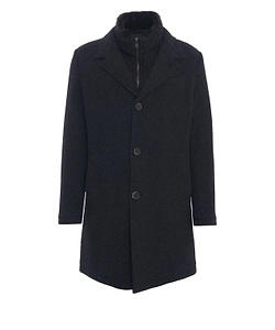 Cambio Knit-Panel Single Breasted Coat