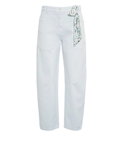 Cambio Ocean Barrel Leg Jeans With Scarf Detail