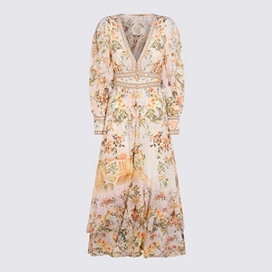 Camilla Floral Printed Long Button Front Dress