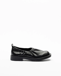Ruched Round-Toe Flat Shoes
