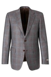 Canali Check Patterned Single Breasted Blazer