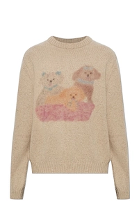 Dog Intarsia Knitted Sweater