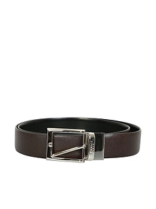Canali Engraved Logo Casual Belt