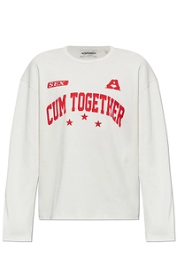 Slogan Ribbed Long Sleeve T-Shirt