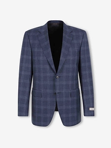 Canali Overcheck Motif Regular Fit Jacket
