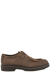Canali Round-Toe Lace-Up Flat Shoes