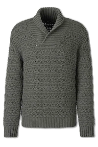 Canali Shawl Collar Cable Knit Jumper