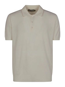 Canali Short-Sleeve Polo Knitted Top