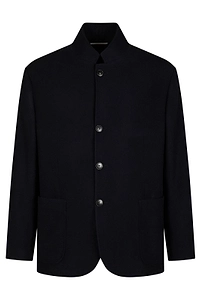 Canali Stand Collar Buttoned Jacket