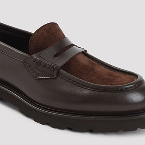Canali Suede Trim Penny Loafers