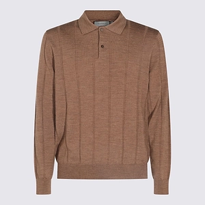 Canali Textured Knit Polo Sweater