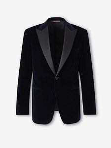 Canali V-Neck Velvet Jacket