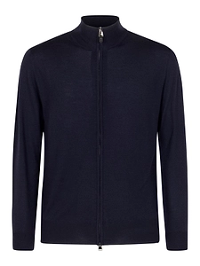 Canali Zip-Up Mock-Neck Knitted Sweater