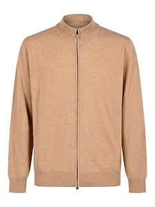 Canali Zip-Up Stand Collar Cardigan