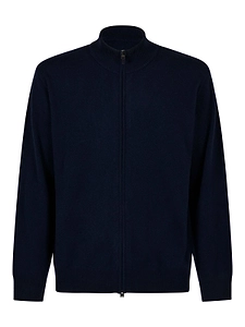 Canali Zip-Up Stand-Collar Cardigan