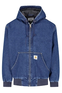 Carhartt Wip Logo Label Zipped Denim Jacket