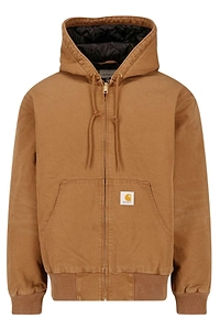 Carhartt Wip Logo Label Zipped Drawstring Hoodie