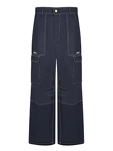 Carrer Contrast Stitch Cargo Pants