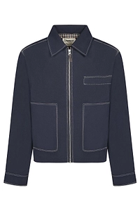 Carrer Contrast Stitch Zip Jacket